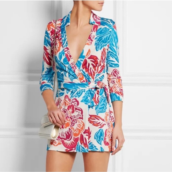 DVF Celeste Floral Romper 14 - Picture 1 of 9